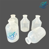 Botol Vaksin Hewan Steril Transparan PP 30ml, Bulat, untuk Obat Cair