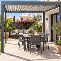 3x4 4x5m Maßgefertigte Luxus-Aluminium Pulverbeschichtete Motorisierte Pergola Pavillon Überdachung LED Umweltfreundliche Moderne Villa Balkon