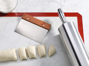 Stainless Steel Dough Scraper Bread Slim Cutter Wood Handle Dishwasher Safe Multipurpose <b>Baking</b> Tool for Home Kitchen OEM - Product Image 5