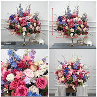 Boule de fleurs en soie colorée de luxe DKB blanche pour décoration de mariage et de Noël, centre de table rose et gypsophile