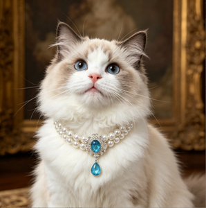 Pearl Princess Waterproof Tempered Glass Pet Necklace for <b>Cats</b> Dogs Teddy Bichon Frise <b>Collar</b> Jewelry <b>Christmas</b> Accessory for - Product Image 4