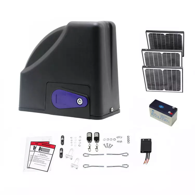 DSR500 Solar Battery Back up Automatic Gate Opener DC 24V Sliding Gate Motor for 600kg Heavy Duty Gate With Remotes