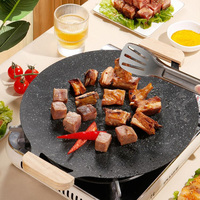 Plaque de Cuisson en Fonte pour Barbecue, Gril, Viande, Réchaud à Gaz et Induction, Poêle à Frire pour le Camping en Plein Air, Fournitures de BBQ
