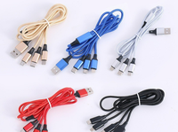 Câble de téléphone 3 en 1 en nylon tressé USB-C de charge rapide pour appareils IOS Adaptateur micro USB 3A Pad Chargeur de batterie rapide et efficace