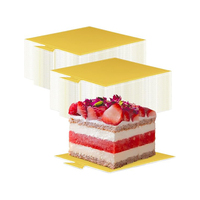 Plateau rectangulaire en carton pour viande, poisson, saumon fumé, 6 pouces x 8 pouces, bases de gâteaux dorées, plateaux ronds pour gâteaux, plateau rond pour gâteaux