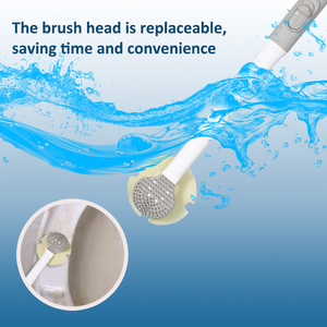 HOLAMOPA Brosse de toilette rotative Tête jetable Nettoyeur de coulis profond Poils coudés Kit de toilette compact pour salle de bain - Product Image 3