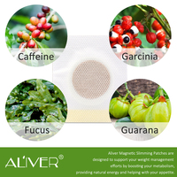ALIVER Patchs Minceur Magnétiques à Base de Plantes pour le Corps et le Nombril, Brûle-Graisse, Perte de Poids