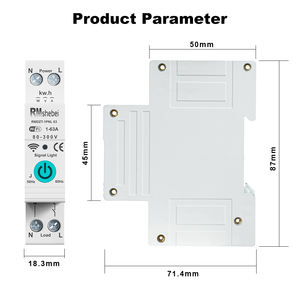RMshebei Smart Life WIFI Mcb Energy Power kWh Medidor 1P 63A 110V 220V Mini Temporizador com controle remoto sem fio disjuntor - Product Image 4
