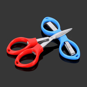 Tijeras de Plástico en Forma de Ocho, Cuchillas de Acero Inoxidable, Color Rojo y Azul, Cortadores de Línea de Pesca, Tijeras Plegables de Viaje, Tijeras de Regalo - Product Image 2