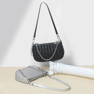 Bolsos de Hombro Tejidos de Cuero Genuino para Mujer, Nuevos Modelos 2025, Retro, de Alta Gama, Versátiles, Bolsos Pequeños Cuadrados para Llevar Bajo el Brazo - Product Image 3