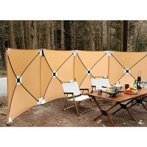 120x480cm Outdoor Camping <strong>Windbreak</strong> Oxford Fabric Aluminum <strong>Pole</strong> Foldable Wind Screen for Barbecue Picnic - Product Image 3