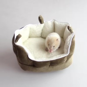 Lit-niche pour animaux de compagnie en velours chaud d'hiver, motif brodé personnalisé, vente en gros, pour hamsters et cochons d'Inde - Product Image 3