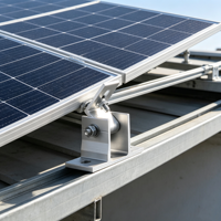 Support de montage solaire en aluminium à angle réglable, base de support inclinable argentée pour système de montage photovoltaïque sur toiture SECARE-B51