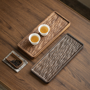 Solid Wood <b>Tea</b> Tray Black Walnut Modern Kung Fu <b>Tea</b> <b>Set</b> Home <b>Tea</b> Table Dry Brewing Tray Flat Shape Afternoon <b>Tea</b> Accessory - Product Image 4