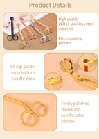 Ciseaux à mèche de bougie en acier inoxydable personnalisables avec logo, coloris Or, Noir, Argent, Or Rose, pour découpe laser DIY, Outils d'entretien des bougies