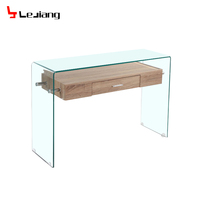 Table en bois antique miroir, échantillon gratuit, moderne italien en verre noir, photo haut en marbre extensible, console
