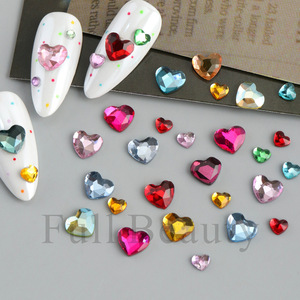 Mini diamantes de imitación coloridos con forma de corazón para decoración de uñas, adornos de gemas para uñas con forma de corazón, para manicura DIY, venta al por mayor - Product Image 2