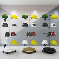 Support de Présentation de Casques de Sécurité sur Pied Rotatif pour Moto, Chantier et Rangement Domestique