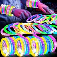 Bracelets lumineux LED en acrylique pour concerts et événements, bracelets fluorescents pour encourager