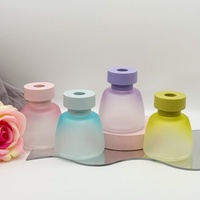 Diffuseur de parfum sans flamme en verre dégradé coloré de 100 ml avec bâtonnets en rotin pour aromathérapie