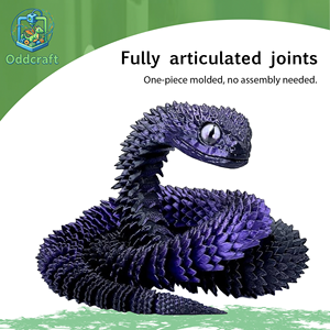 3D Printed Viper Toy, Flexible Movable Joints, Funny Creative Simulated Animal <b>Ornament</b> - Product Image 1