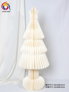 Nuevas Decoraciones Navideñas Personalizadas para Niños, Adornos de Papel Grueso Plegable Tipo Panal, Decoración Festiva para Fiestas, Santa Claus, Árbol de Navidad - Product Image 4