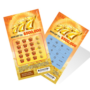 New Design Factory Sale Gold Theme Number Scratch Off Lottry Card Multiple Chances to Win Instant Win Lottery Ticket - Product Image 2