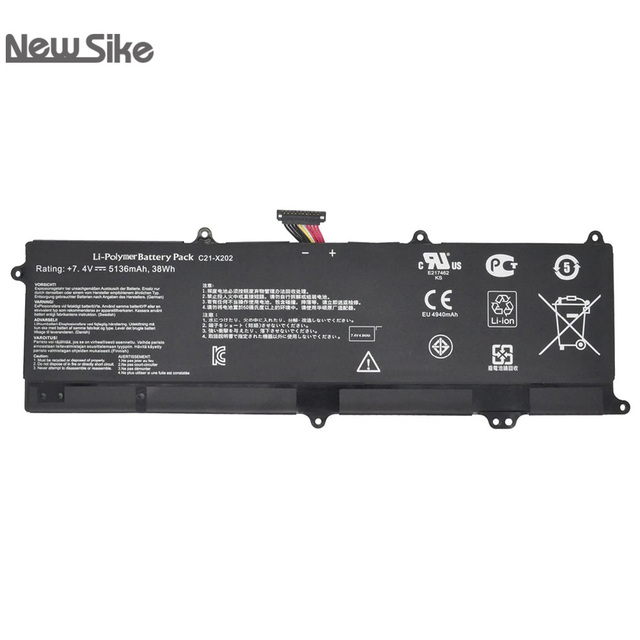 C21-X202 38Wh 7.4V Wholesales Replacement Battery for Vivobook S200E X201 X201E X202E Q200E C21-X202 Series Laptop Battery