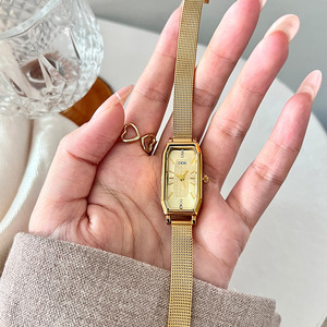 Luxury <b>Gold</b> Women Quartz <b>Watch</b> Elegant <b>Rectangle</b> Dial Mesh Strap Ladies Wrist <b>Watch</b> - Product Image 6
