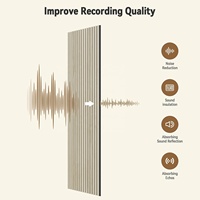 Panneaux acoustiques en bois lamellé-collé à 3 côtés, noyau en MDF, support en feutre polyester, absorption acoustique, Akupanel, revêtement mural intérieur