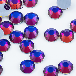 YHB ขายส่งคริสตัลหลากสี คริสตัลสีน้ำเงินเมอริเดียนแบบติดด้วยความร้อนสำหรับตกแต่งเล็บ - Product Image 1