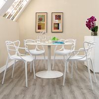 Fauteuil de salle à manger moderne empilable ergonomique en plastique PP emmêlé pour bureau chambre patio cour