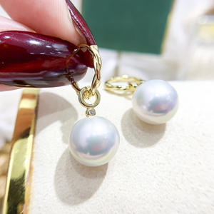 Accessoires en argent S925 pour perles DIY, perles rondes de 9 à 15 mm, 21937, boucle d'oreille simple pour ongles, support creux, boucles d'oreilles détachables - Product Image 1