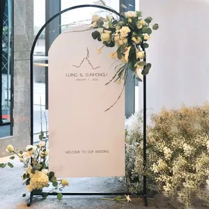 Hochzeit Requisiten schwarzen Bogen Bühne Hintergrund Willkommen Dekoration Hochzeits arrangement Bogen Eisen Blumen ständer Dekoration