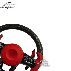 Volante deportivo de fibra de carbono de cuero rojo para Mercedes Barbosa GLA CLA GLE GLK CLS SLC GL ML GLC W212 W213 Vito a E Clase C - Product Image 4