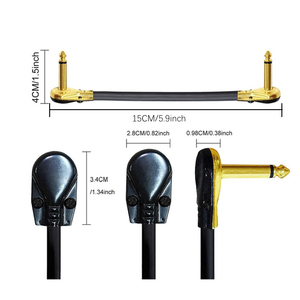 6PCS Guitar a Patch Cables Ángulo recto 15/30CM 1/4 <span class=keywords><strong>Cable</strong></span> <span class=keywords><strong>de</strong></span> <span class=keywords><strong>guitarra</strong></span> Para pedales <span class=keywords><strong>de</strong></span> efectos <span class=keywords><strong>de</strong></span> <span class=keywords><strong>guitarra</strong></span> - Product Image 5