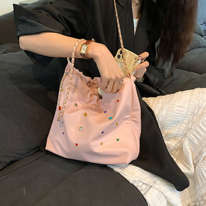 <span class=keywords><strong>Bolsa</strong></span> <span class=keywords><strong>de</strong></span> <span class=keywords><strong>basura</strong></span> con cadena para mujer, nueva red burst, sentido avanzado, luz <span class=keywords><strong>de</strong></span> lujo, color, diamante, gran capacidad, bolso <span class=keywords><strong>de</strong></span> mano para mujer - Product Image 4