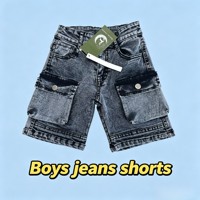Shorts en jean cargo pour garçons ZT004 à 5,85 $, shorts en jean délavé multi-poches pour enfants, shorts en jean décontractés d'été pour enfants, vente en gros