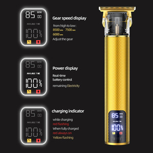 Tondeuse à cheveux numérique professionnelle T9, 1200-2000 mAh, rechargeable par USB, corps métallique, usage domestique - Product Image 1