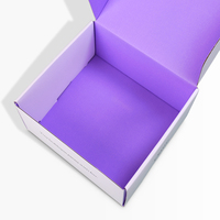 Boîte carrée personnalisée haut de gamme en carton ondulé blanc et violet pour compléments alimentaires avec impression couleur intégrale