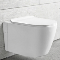 WC suspendu mural en céramique de luxe européen avec réservoir dissimulé sans réservoir pour salle de bain