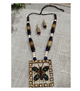 Collar de bambú ecológico hecho a mano con cuentas naturales, accesorio de moda ligero para uso casual y estilo étnico. - Product Image 3