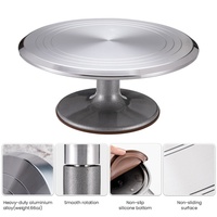 Plateau tournant à gâteau en alliage d'aluminium antidérapant de 12 pouces, moules en silicone pour la décoration, moule en silicone pour fondant, moule 3D en silicone