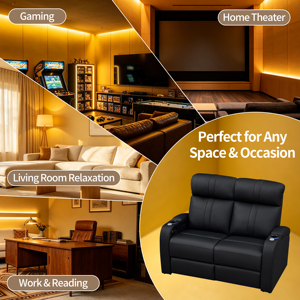 Sillón Reclinable Eléctrico Inteligente para Sala de Estar Moderna, Extensible, con Espuma Viscoelástica, Cuero Genuino, Estructura de Madera, 3 Plazas, Modelo 189-R3 Premium - Product Image 5