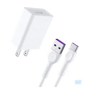 Hotriple B1T Carregador de parede para celular, carregador de viagem com cabo tipo C, carregador de 5V 2.4A USB de carregamento rápido, plugue dos EUA, carregador de parede, carregador de viagem