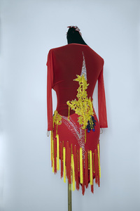 Puede ser variada de baile latino Falda corta Falda de baile rojo - Product Image 5