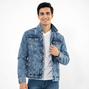Wholesale 2026 <b>Men</b> Casual <b>Denim</b> <b>Jacket</b> Factory-Made High-Quality Breathable Jean <b>Jacket</b> - Product Image 1