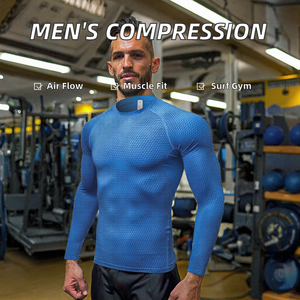 Unisex Fitness Sportswear Long Sleeve Breathable Compression <b>T</b>-Shirt for Surfing Muscle Gym Rash Guard Spandex/Polyester - Product Image 2