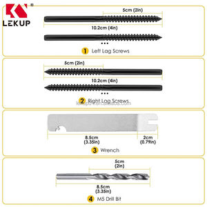 Kit <span class=keywords><strong>de</strong></span> Herrajes Negros para Barandillas <span class=keywords><strong>de</strong></span> Cable DIY, Tornillos <span class=keywords><strong>de</strong></span> Rosca Derecha e Izquierda <span class=keywords><strong>de</strong></span> Acero Inoxidable T316 <span class=keywords><strong>de</strong></span> 1/8'' para Postes <span class=keywords><strong>de</strong></span> Madera - Product Image 2