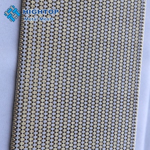 Tùy Chỉnh Màu Vàng Màu Xanh Kiến Trúc Xây Dựng Trang Trí <span class=keywords><strong>Crimped</strong></span> Dây Kim Loại Lưới Cho Thang Máy Hoistway - Product Image 2